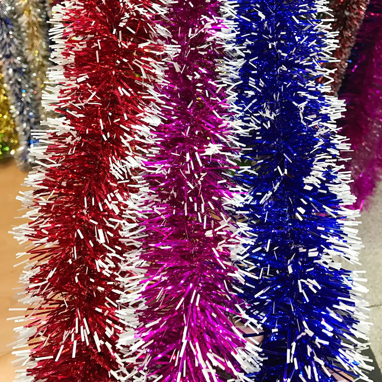Customize Christmas Festive Decoration Foil Tinsel Garland Buy