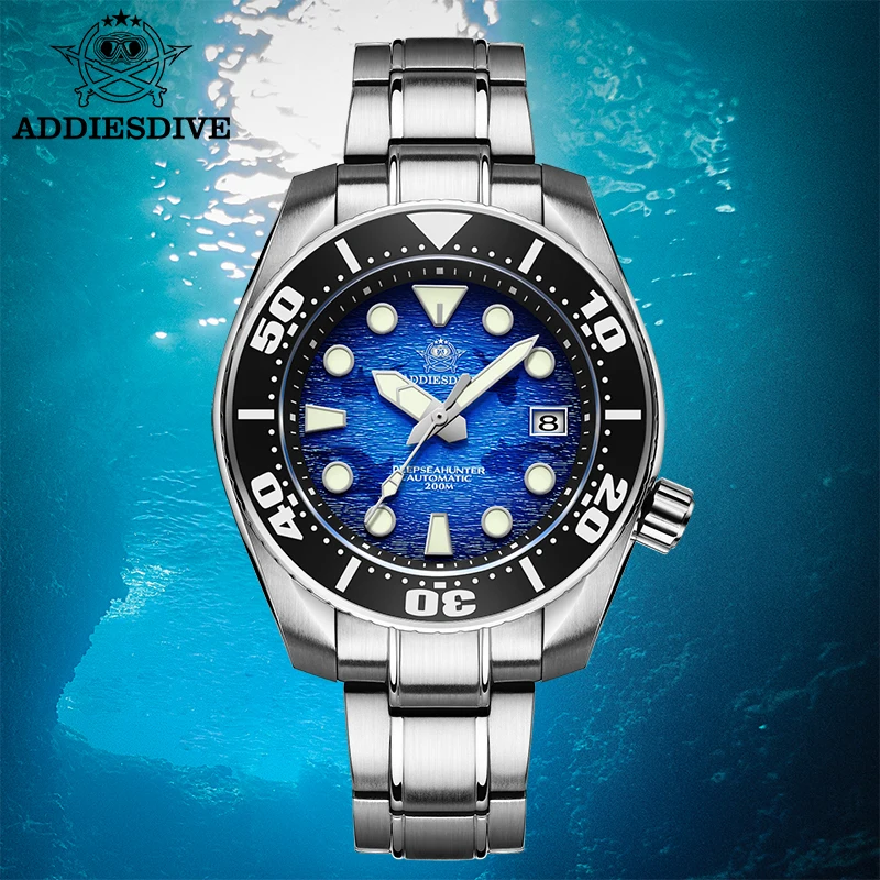 

addiesdive watch manufacturer customized logo 200m diver stainless steel sports luxury mens wrist automatic mechanical watch