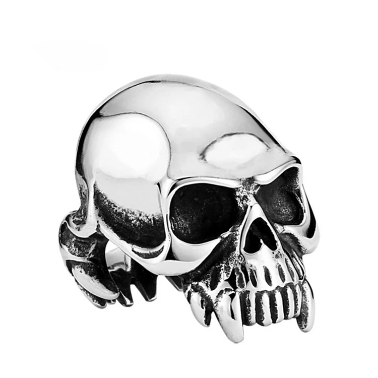 

Fashion Punk Ring New Stainless Steel Jewelry Accessories Gothic Skull Ring For Men