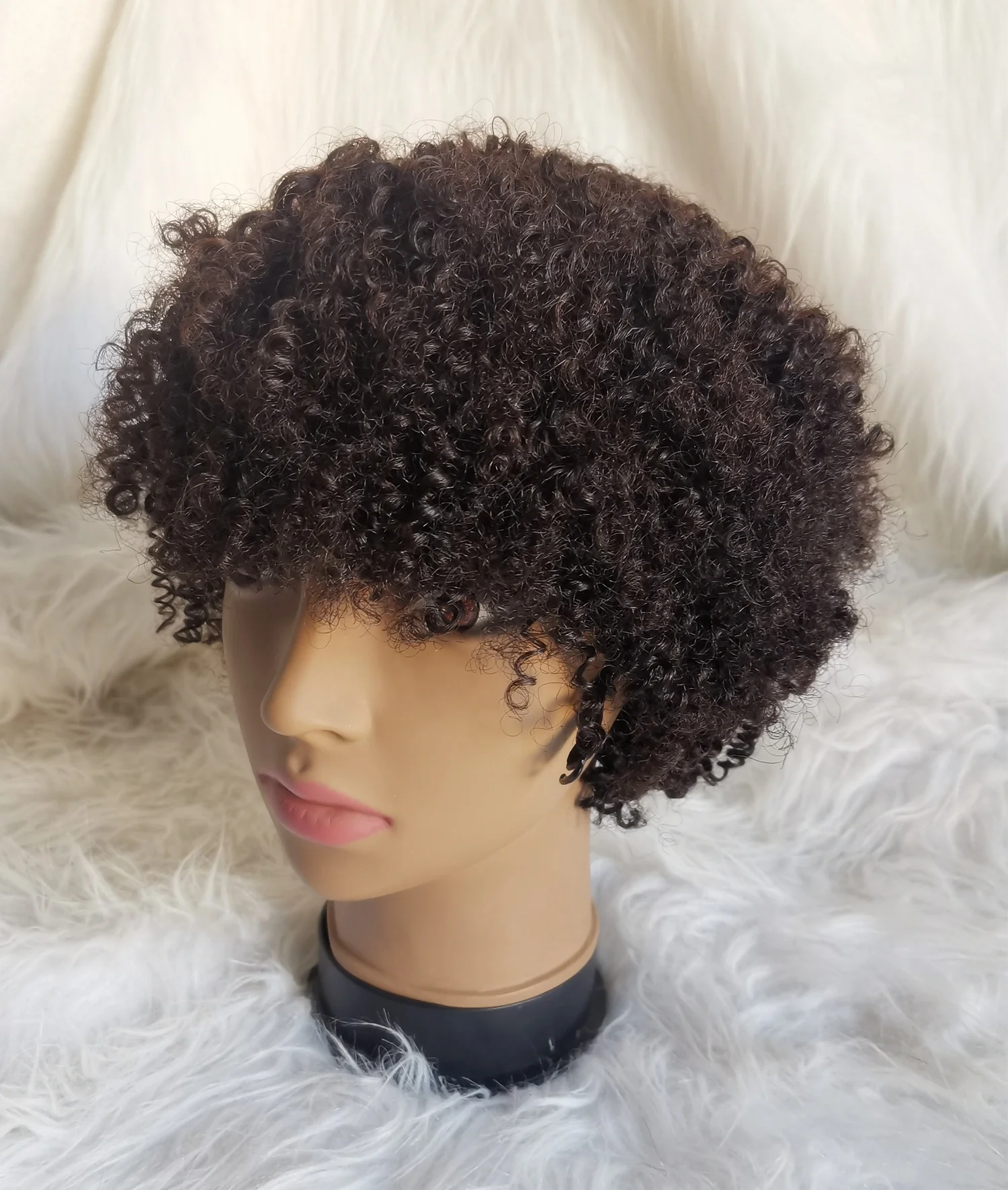 

Cheap short afro curly wigs none lace wig afro kinky 100% human hair wig for black women