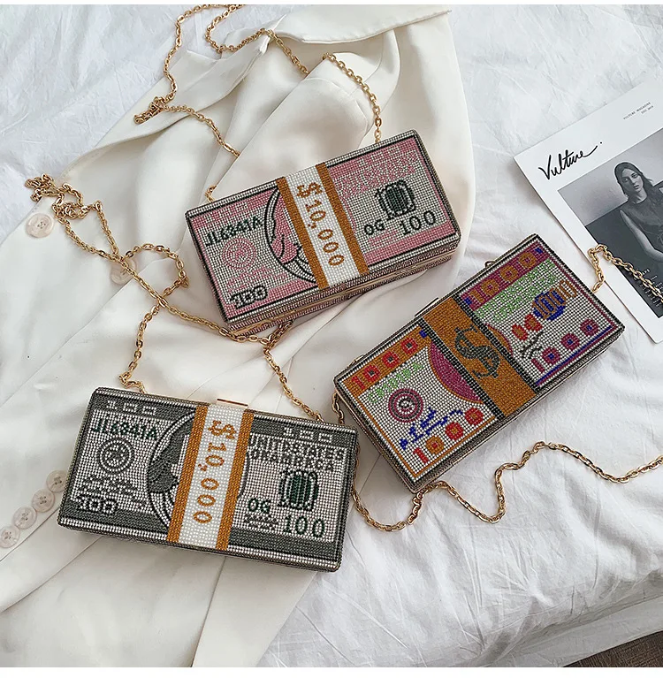 

Evening Bag Ladies Shoulder Bags Old Chain Purse Handbag Clutch Handbag Evening Crystal Money Bag Clutch
