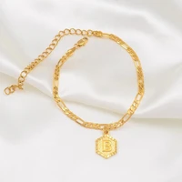 

Hot Selling Stainless Steel Gold Plated A-Z Initial Letter Anklet For Women