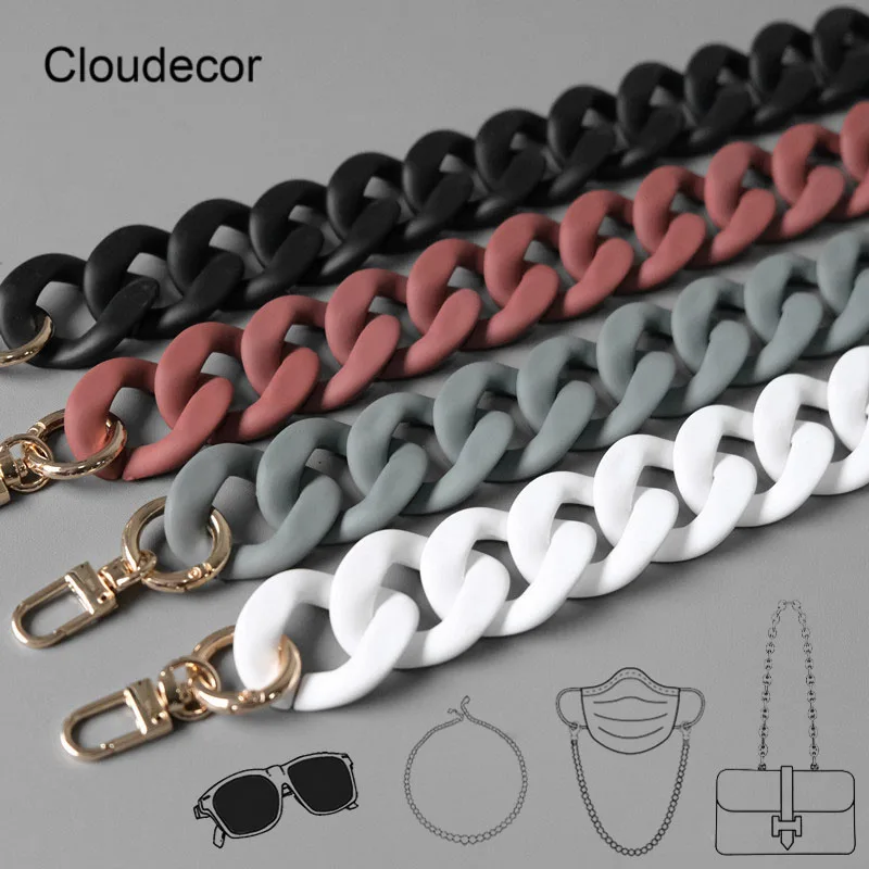 

Black Chunky Matte Color Acrylic Resin Chain Manual Detachable Thick Chain Women Bag Decoration Chain Bag Making Accessories