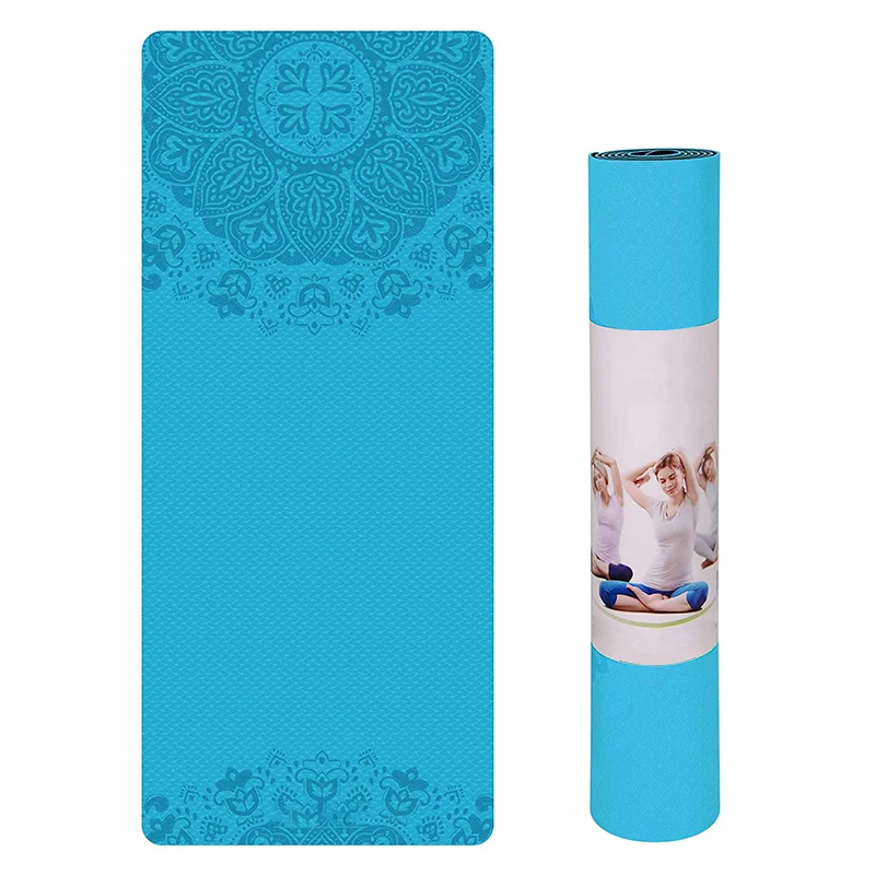 

Eco Friendly Non Slip Yoga Mat, Body Alignment System, SGS Certified TPE Material - Textured Non Slip Surface and Optimal mat, Blue,green,yellow,red,pink,black,gray ,etc
