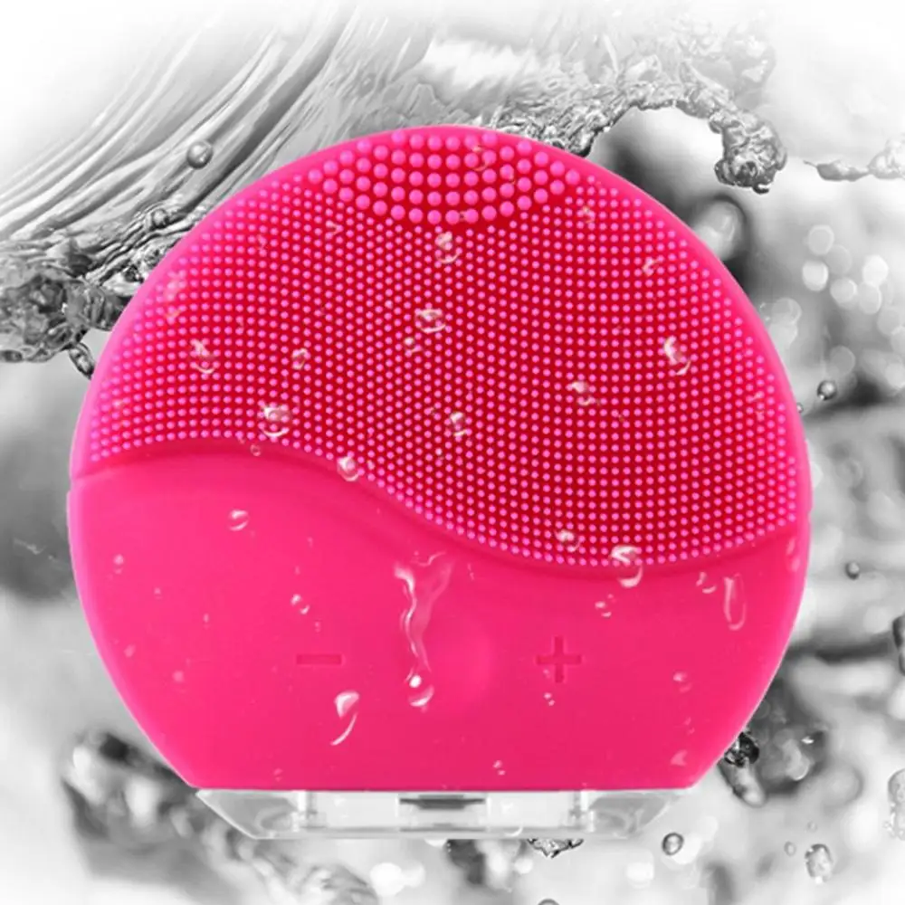 

Mini Facial Cleansing Electric Massage Brush Silicone waterproof skin care tools pore cleaner face massage soft face washing HOT