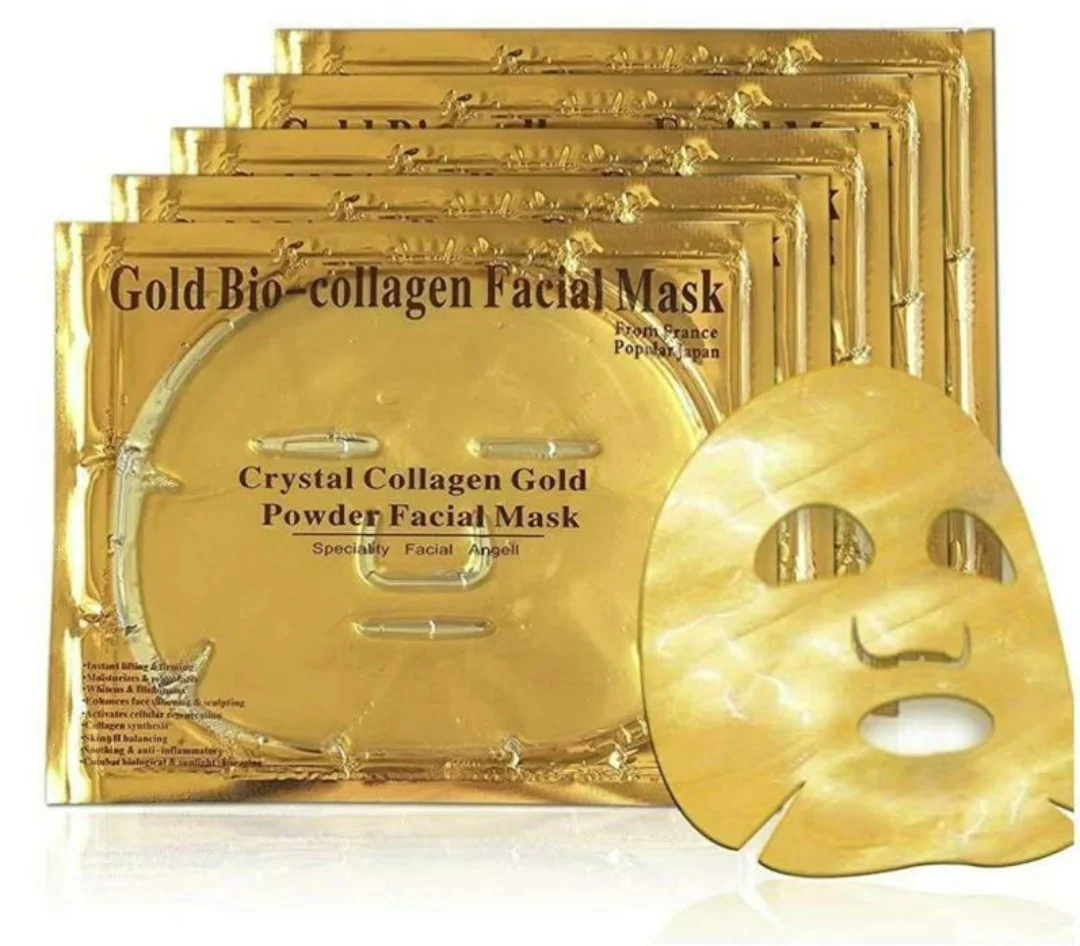 

Private label 24K gold bio collagen sheet mask whitening crystal collagen gold facial mask