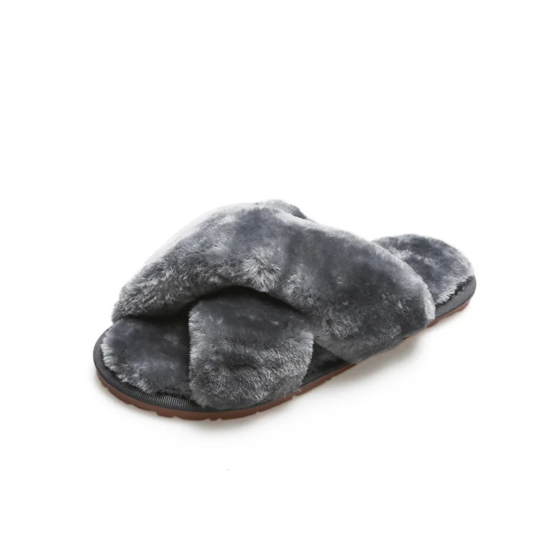 

women's cross furry slippers house shoes, 9 colors