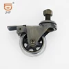 1.5 inch brass double caster wheel rustic furniture fixed twin caster wheel with brake