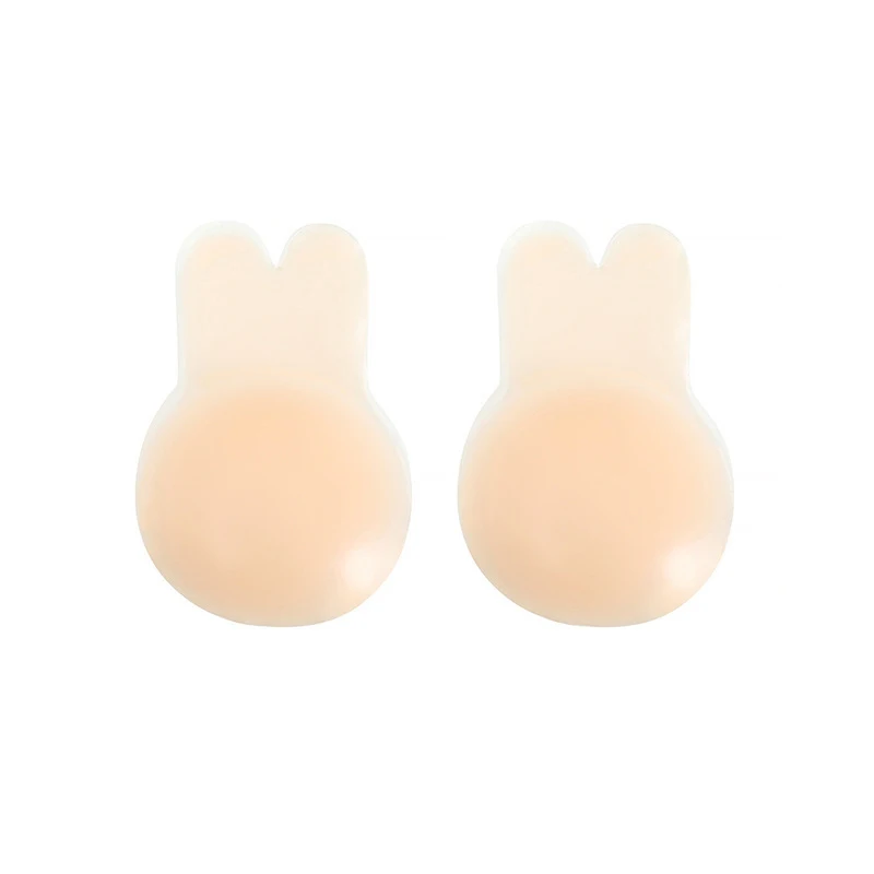 

Rabbit Ear Nipple Silicone Pad Push Up and Pull Up Chest Sticker Women's Gather Invisible Bra No Glue Thin Nipple Cover Sticker
