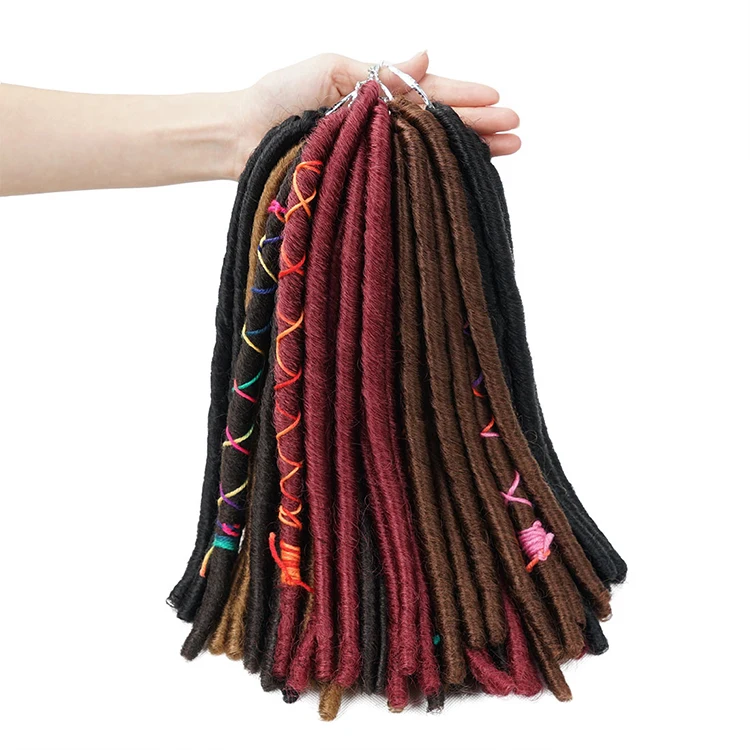 

Wholesale Synthetic Braiding Hair Extensions Dreadlocks Ombre Brown Color Soft Straight Faux Locs Crochet Braids Hair, Pic showed