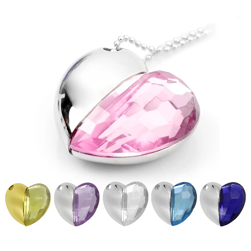 

Promotion Heart Shape Jewelry Pen Drive Pendant USB Flash Drive 16GB USB Disk