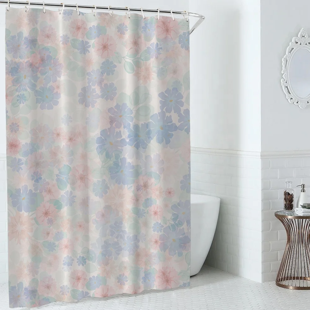 

i@home 72X72 inch 3d floral digital print waterproof fabric flower design shower curtain bathroom, Picture