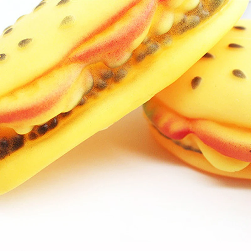 
High quality Sounding vocal dog toy Cute rubber hamburger Accompanying pet supplies 