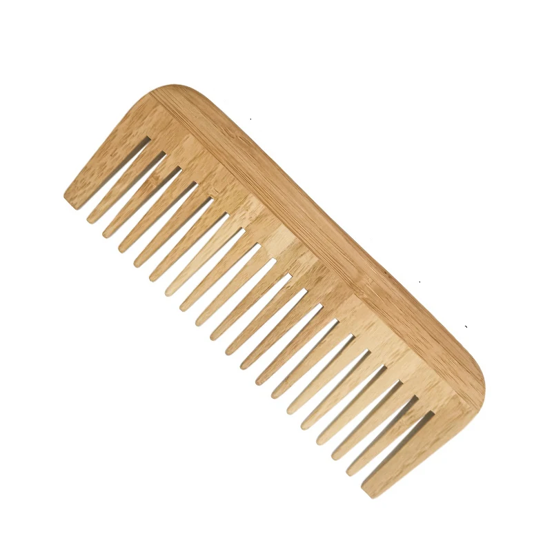 

Custom Wide Tooth Comb Wholesale Cheap Eco-friendly Bamboo Wooden Hair Comb brush, Natural color