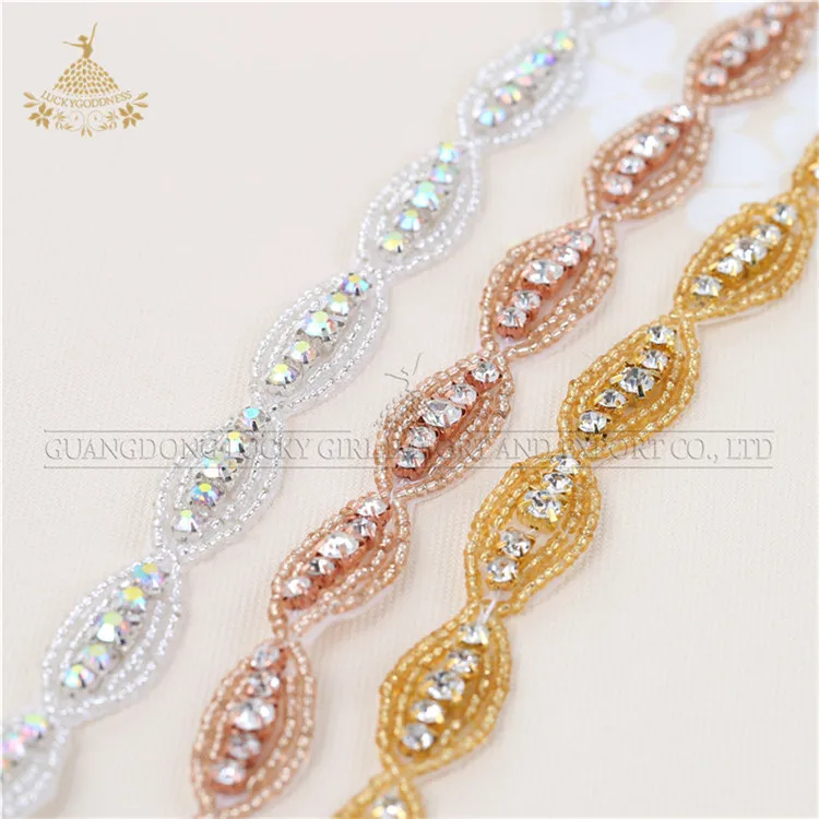 

Women wedding gown handmade fashion silver wedding rhinestone belt, Silver;rose gold and gold