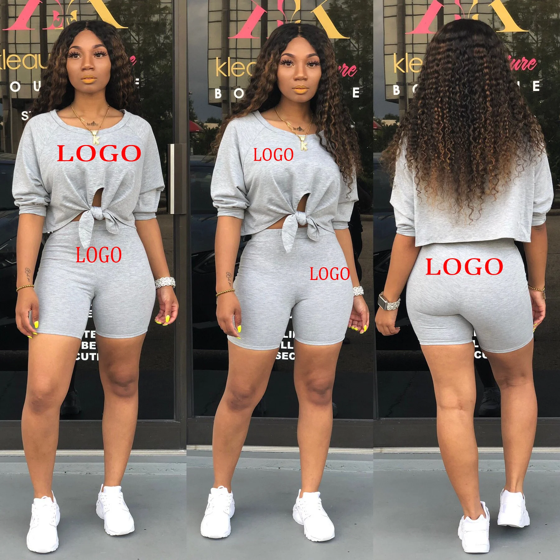 

2022 New arrival Summer crop top shorts 2 piece set cheaper women's casual sports tshirt short two piece set ladies clothing, 8 different color