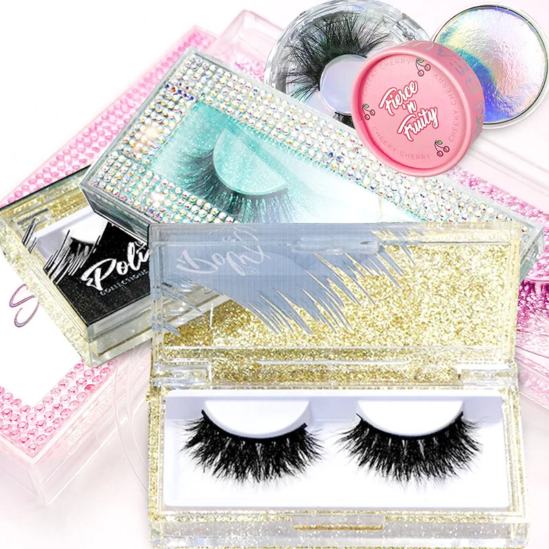 

2022 custom butterfly false Mink lashes 3d mink eyelashes with box vendor free sample pink round acrylic eyelash box packaging