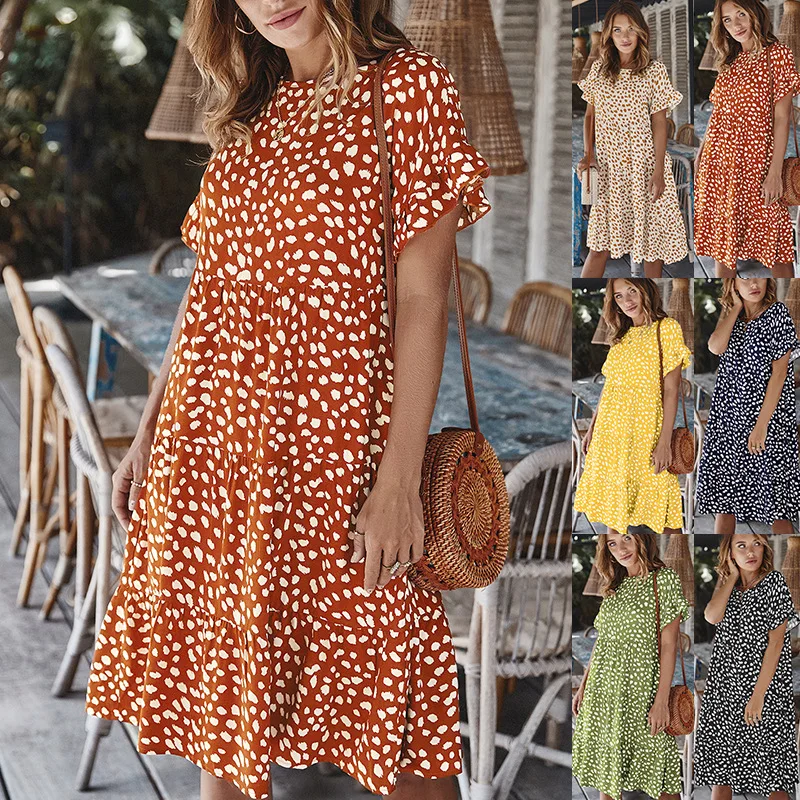 

Trending Products 2021 Top Best Selling Products In Amazon Girls' Floral Dress Casual Wom Short Sleeve Print Dresses