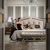 Italian Designer royal style modern wooden fabric double bed custom made bedroom bed set