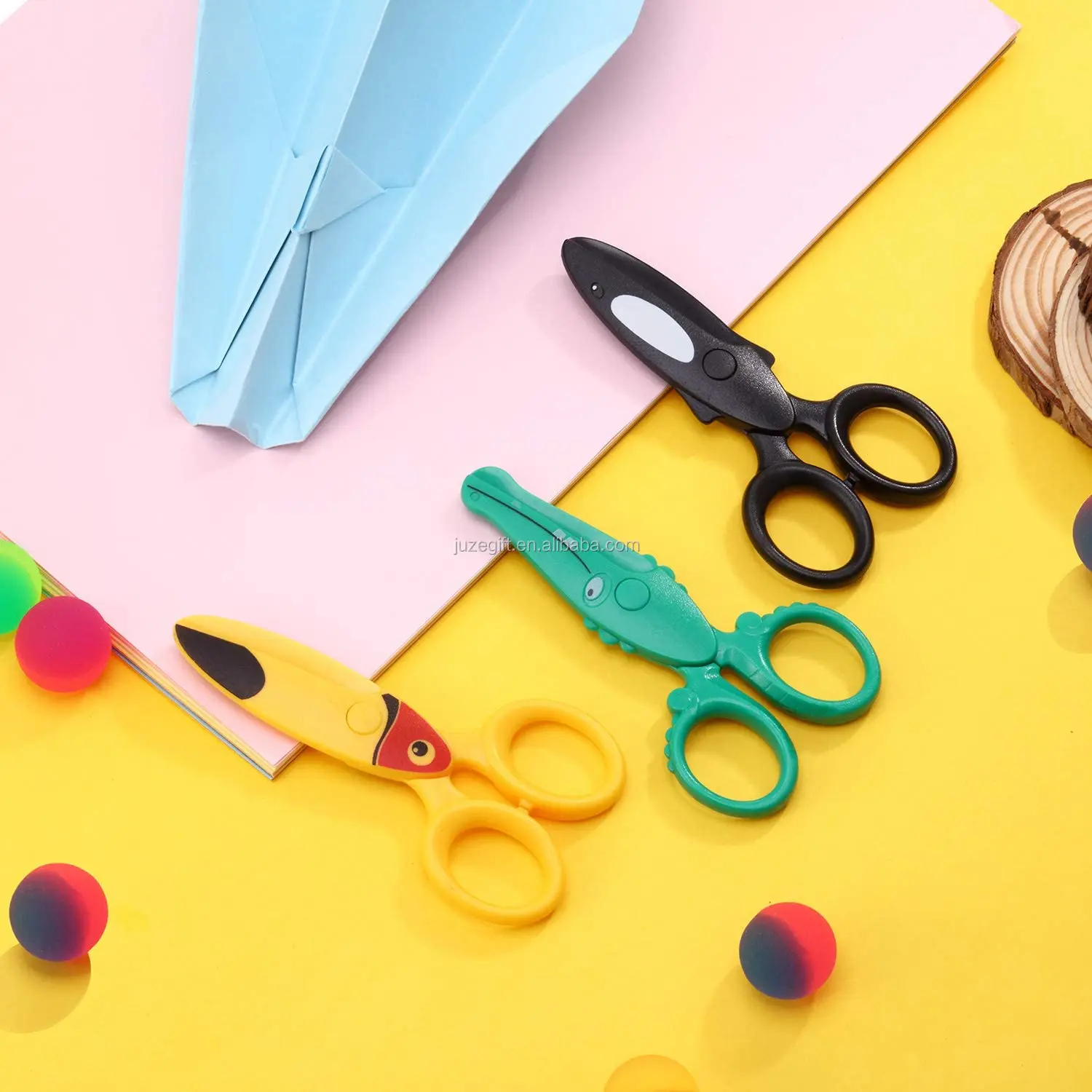 Kids Children Novelty Cut Safety Scissors pack of 3 Stationery Crafts Art 