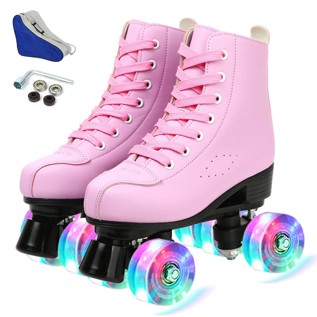 

PU Leather skating shoes roller skate shoes price unisex PVC plain dyed