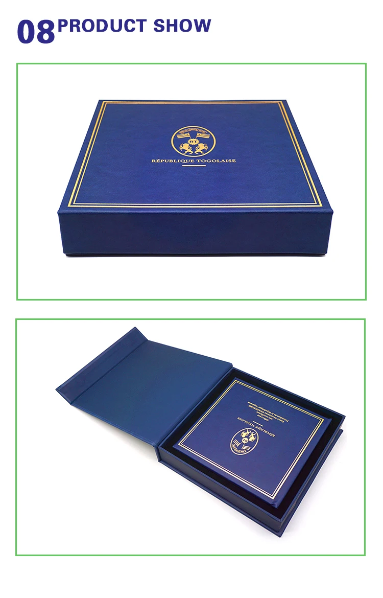 Business Company Stamp Collection Pu Leather Cover Post Stamp Collection Album Scrapbook with Cardboard factory