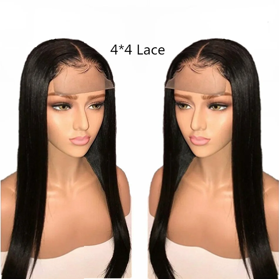 

150% Hot Sale Factory Direct 4x4 Lace Closure Wig Vendors 100%Aligned Cuticle Wig 4x4 Closure Natural Straight Human Hair Wigs