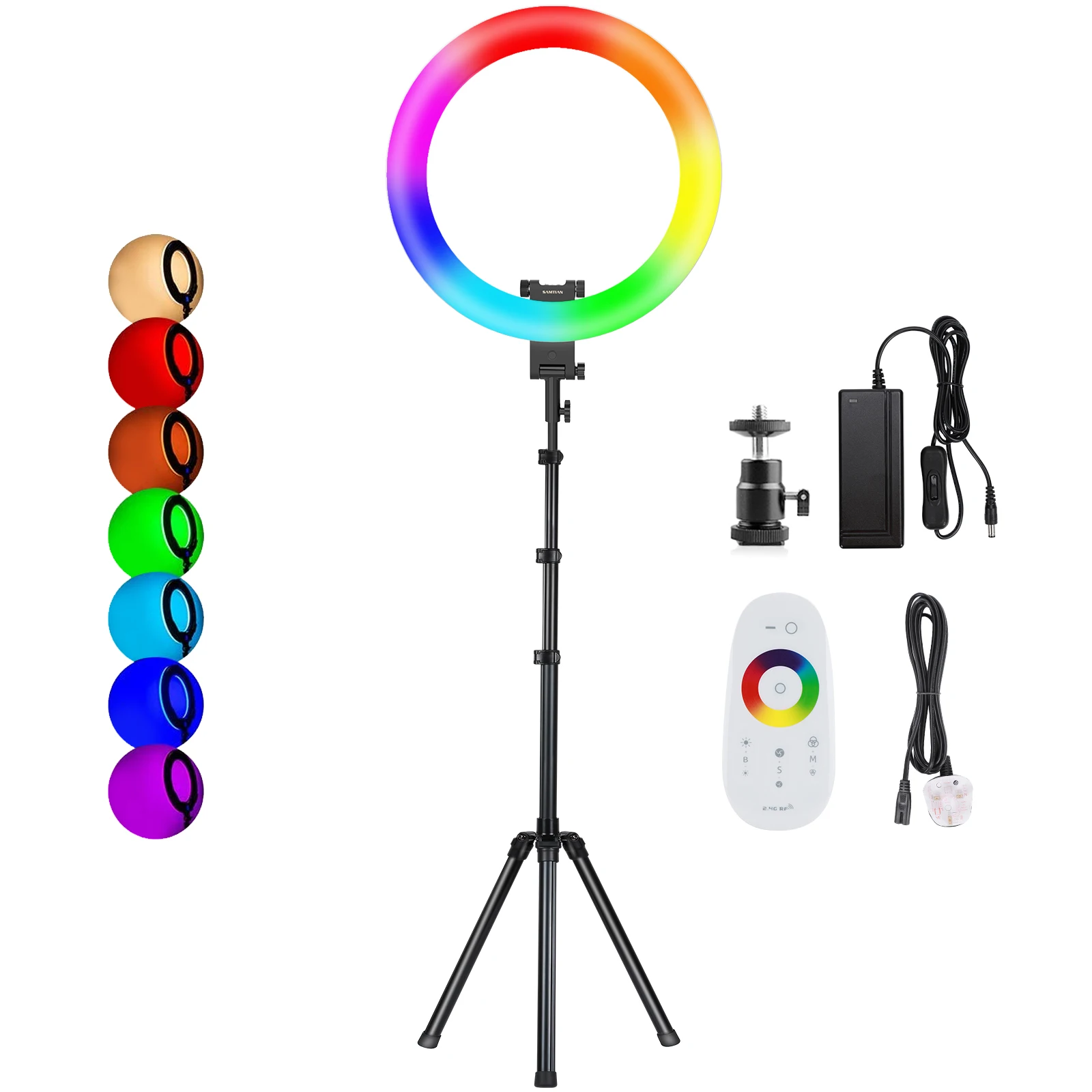 

Travor RL-20R Photography Dimmable 20'' RGB Full Color Led Ring Light Kit with Tripod Stand for Makeup YouTube Tiktok Video