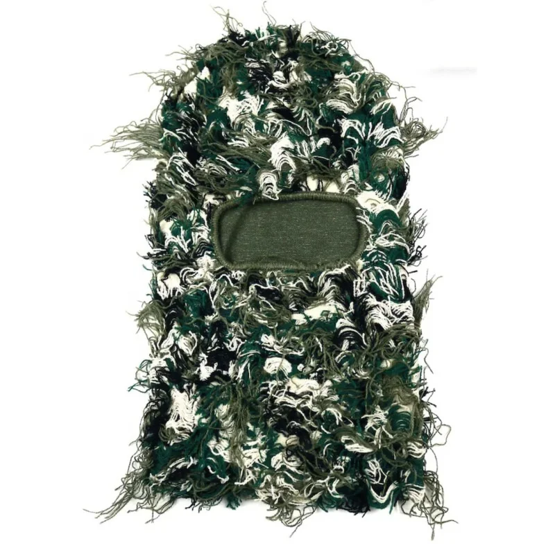 

Wholesale grassy Winter ski mask Balaclava knit hat Full Face Cover one hole Distressed Balaclava