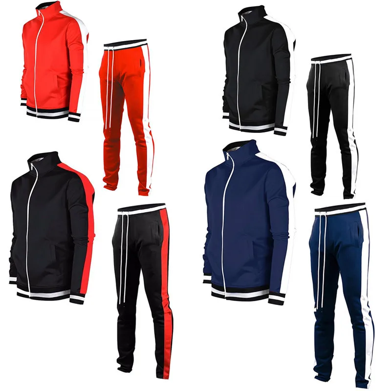 

Direct Selling Sweater Men's Color Matching Stand Collar Men's Cardigan Sweater Leisure Sports Suit, 4 color