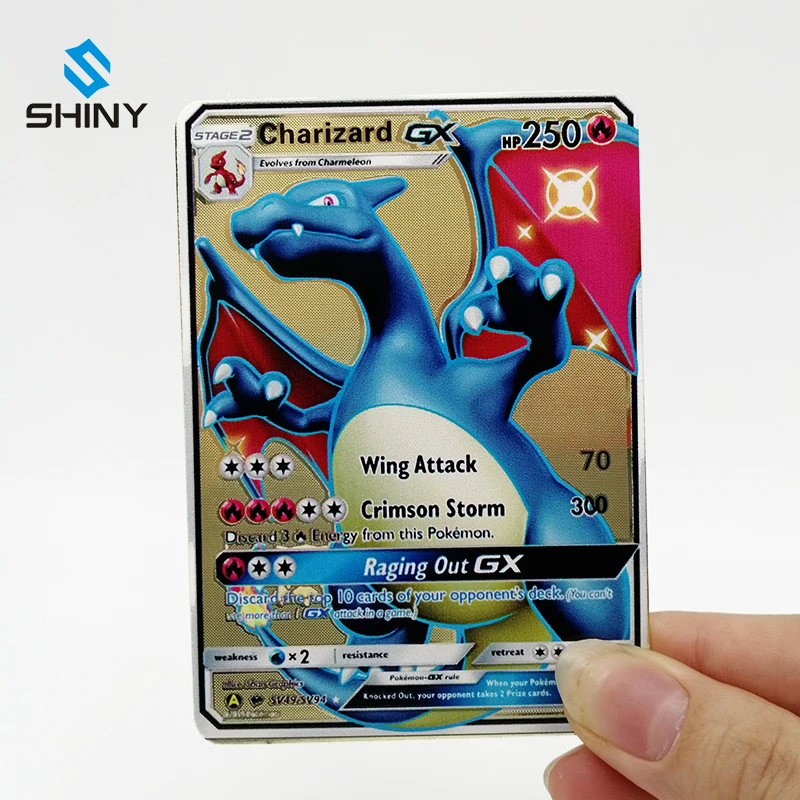 

Metal SV49/SV94 Charizard GX Pokemon Card Gold Shiny Burning Shadows Hidden Fates