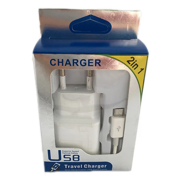 Android 2 In 1 Phone Charger With Cable For Samsung Galaxy Phone Charger Kit 2.1A