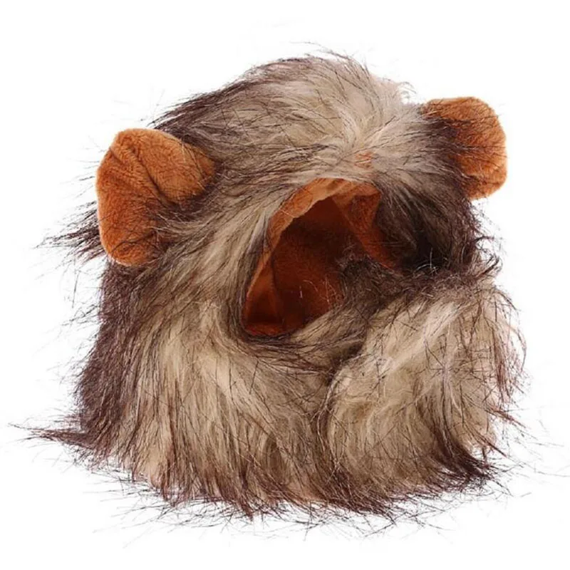 

Funny And Cute Pet Cat Costume Lion Mane Wig Hat Cat And Dog Halloween Disguise With Ears Pet Clothes Christmas Hat, As show