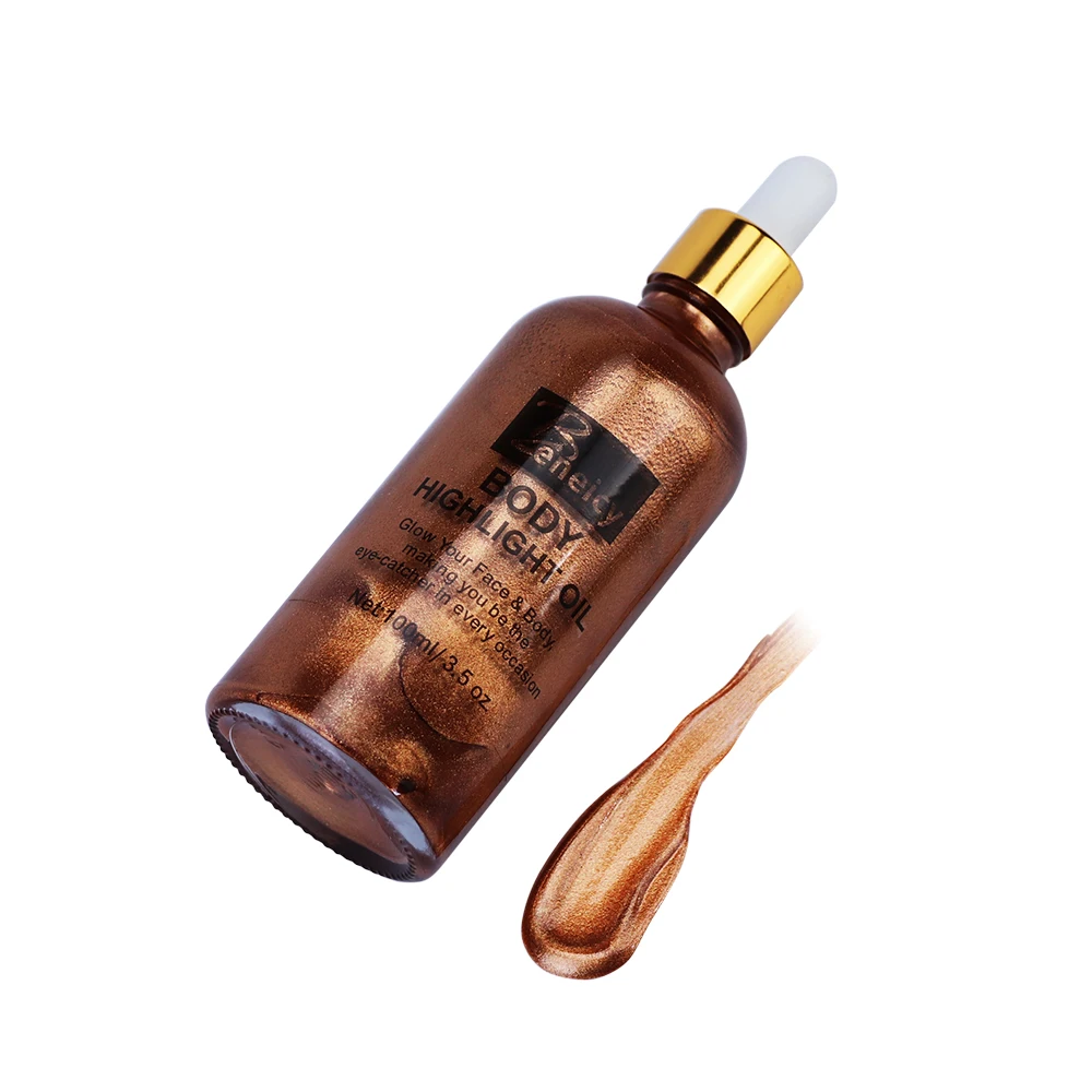 

Custom Logo Glitter Liquid Bronze Organic Makeup Glowing Shimmer Body Oil, 4 colors