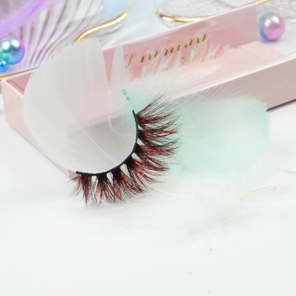 

hot sell lash samples unique lashes color mink eyelash xc80, Colorful mink eyelash