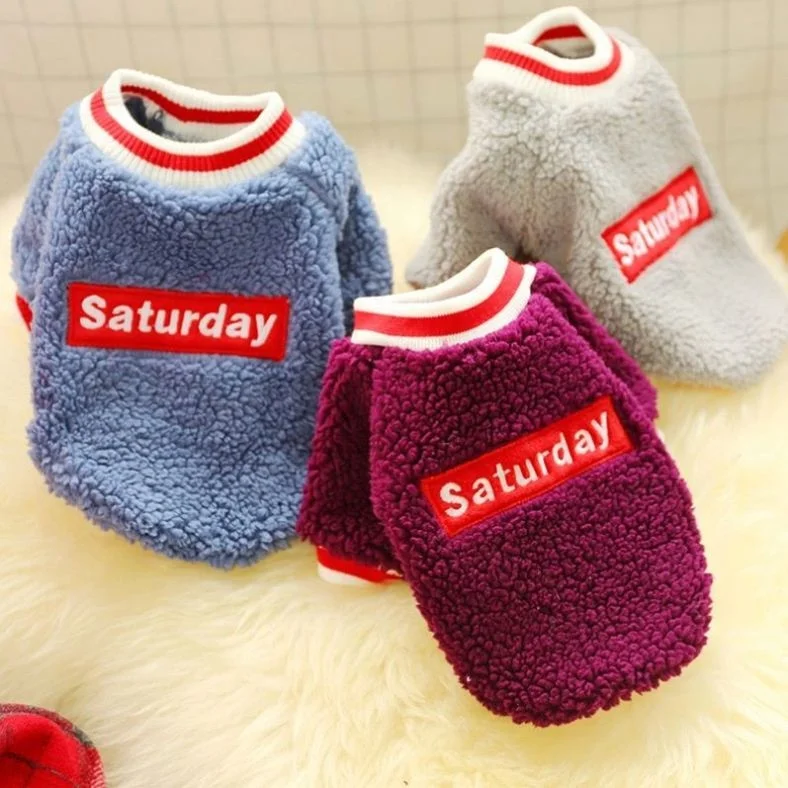 

Fashion Cute Lamb Cashmere Crew Neck Sweater Two-Legged Clothing Pet Teddy Bichon Clothes, Picture