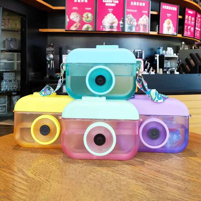 

Cute Girls Camera Shape Ice Cream Plastic Water Bottle Popsicle Drink Mini Purses And Handbags, Photo color