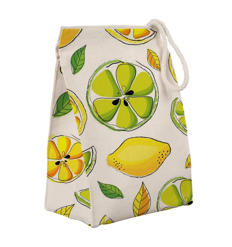

Custom Printed Reusable Kids Lunch Sack Lunch Bag Cotton Canvas Lunch Box Tote Bag, Same as pictures or customized