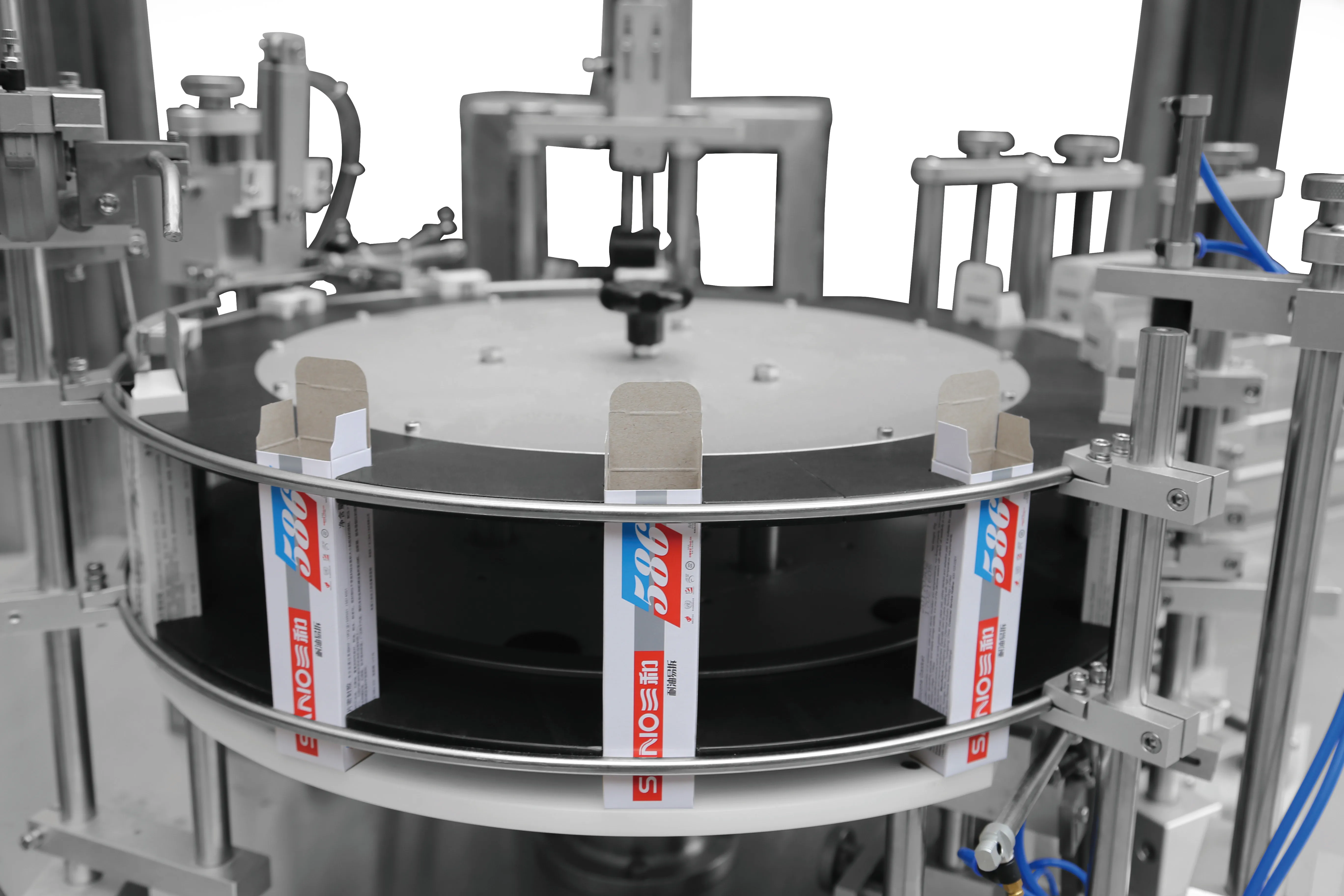 
ZH-50 Factory Price Multifunctional Pharmaceutical Blister Sachet Bottle Tube Vertical Rotary Semi Automatic Cartoning Machine 