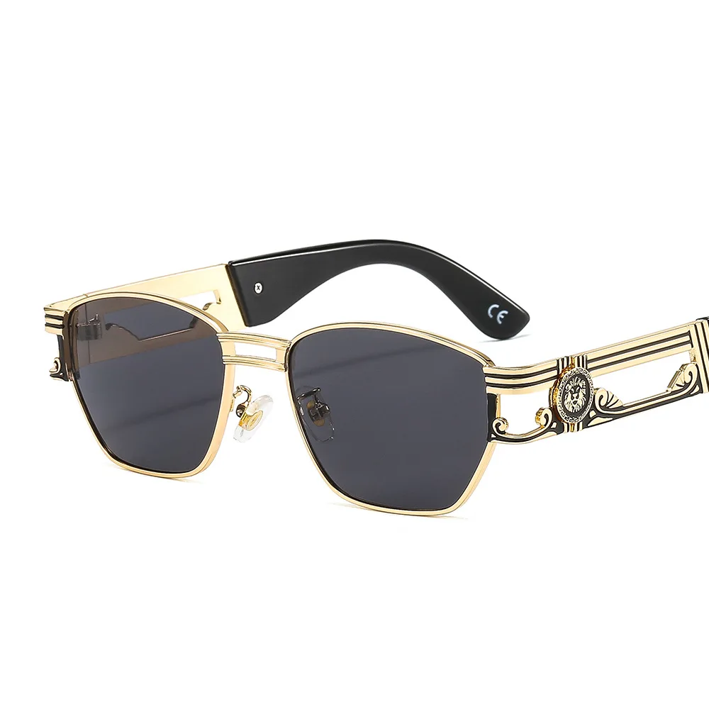 

LBAShades Eyewear Fashion Brand Designer vintage sqaure lion Sunglasses Oversized women men metal hinge Sunglasses