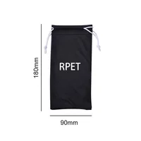 

custom print drawstring black RPET sunglasses pouch, RPET 9x18 cm Glasses Bag