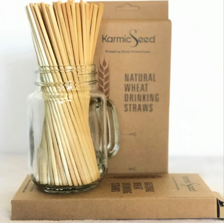 

Nature Grass 100% Wheat Biodegradable Straw Natural Eco Friendly Wheat Drinking Straw, As picture