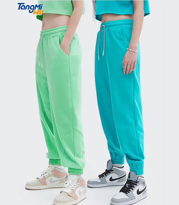 

2021 new arrival fashion woman pants casual simple Streets of pure color loose high waist trousers elegant women sweatpants