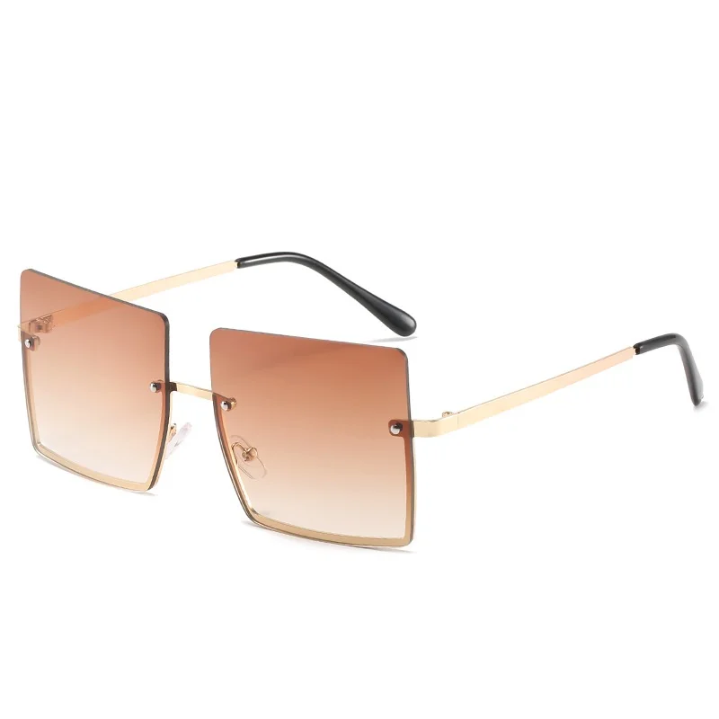 

2021 New arrival simple fashion half frame rectangular candy color sunglasses 6011