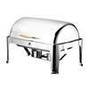 1x1 GN pan 9L full size rectangle roll top stainless steel chafing dish buffet set with copper handle