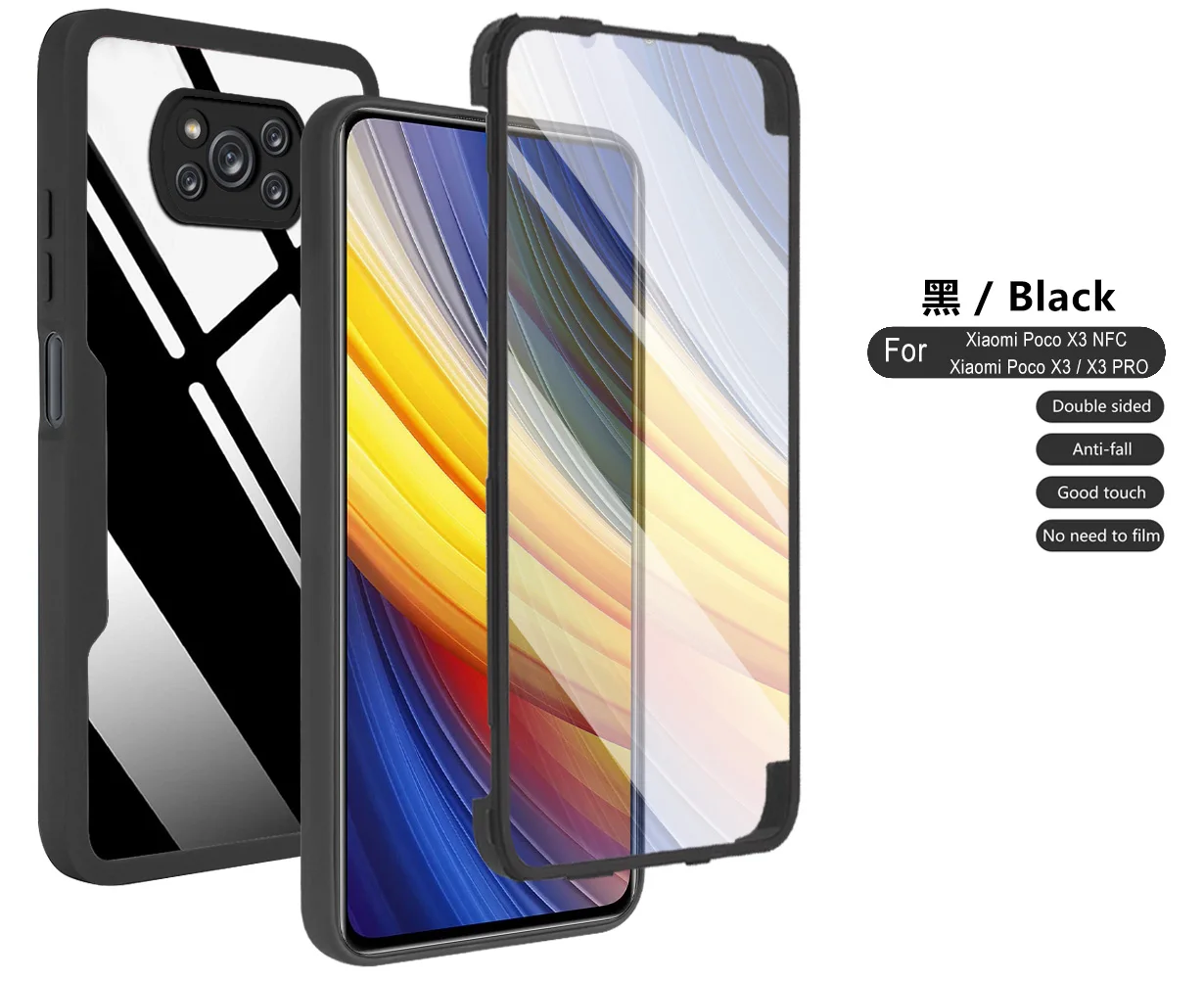 

360 Full Protective Case For Xiaomi Poco X3 Pro Redmi Note 10 9 9T 9A 9C Mi 11 Lite Screen Protector Clear Back Cover