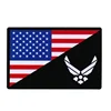 Free Sample Custom Hook Backed USA Air Force PVC Rubber Flag Patch For Uniforms and Bags