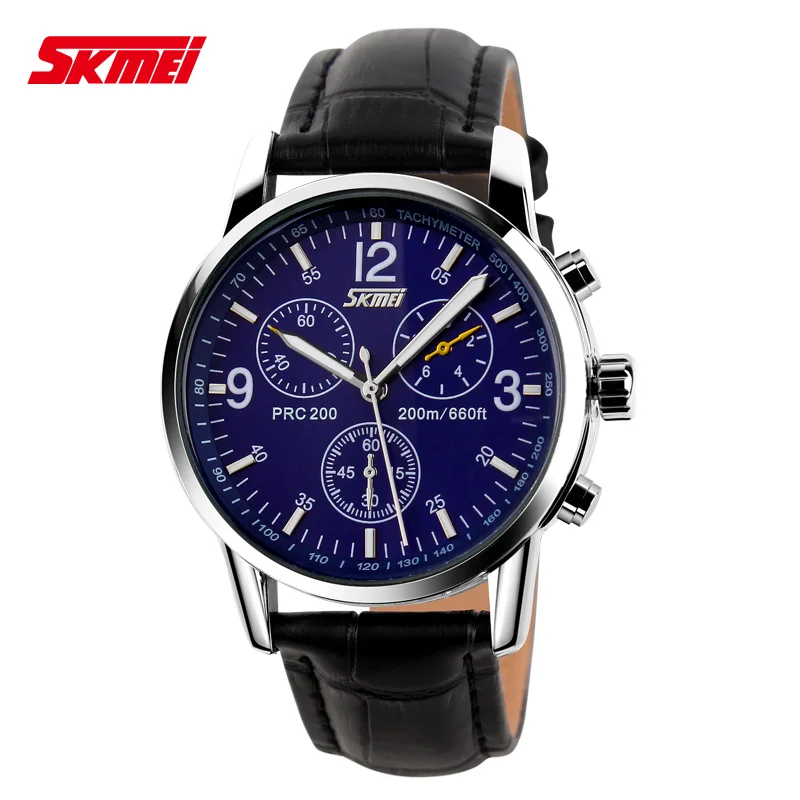 SKMEI 9070 Luxury Stainless Steel Quartz Watch Men Business Male Wrist Watches Clock Relogio Masculino