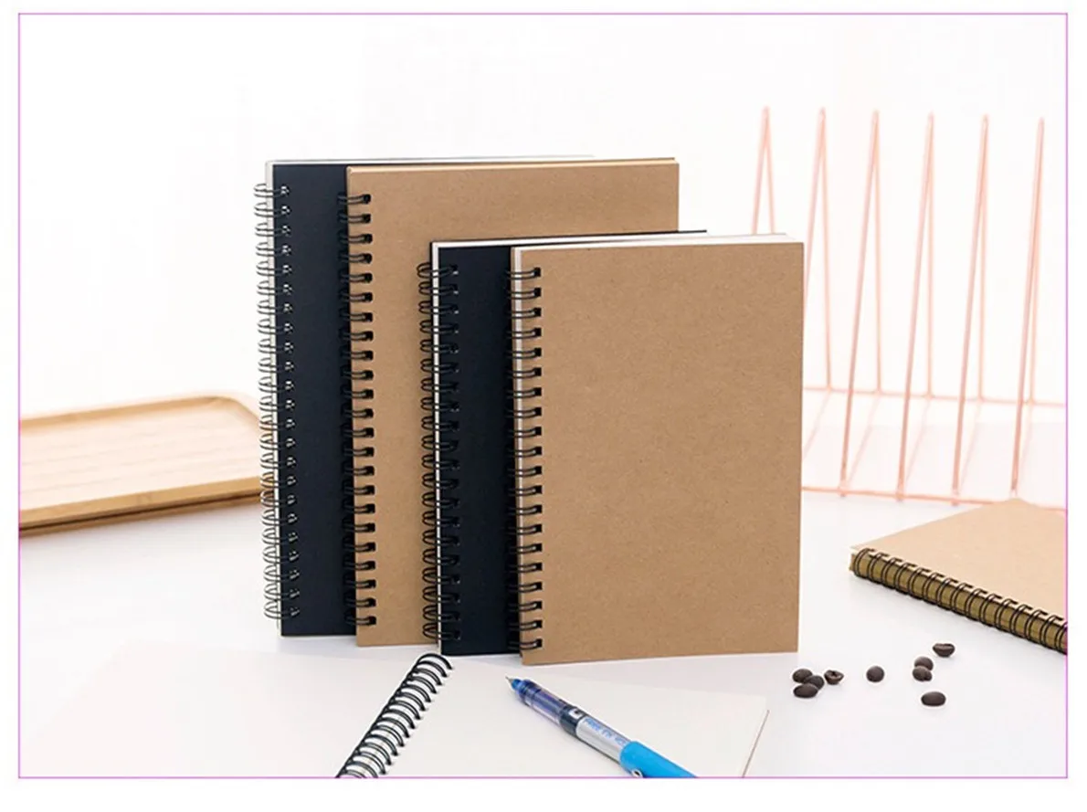 Handmade Daily Notepad Organizer Journal Blank Sketch book Spiral Coil Paper Pad 