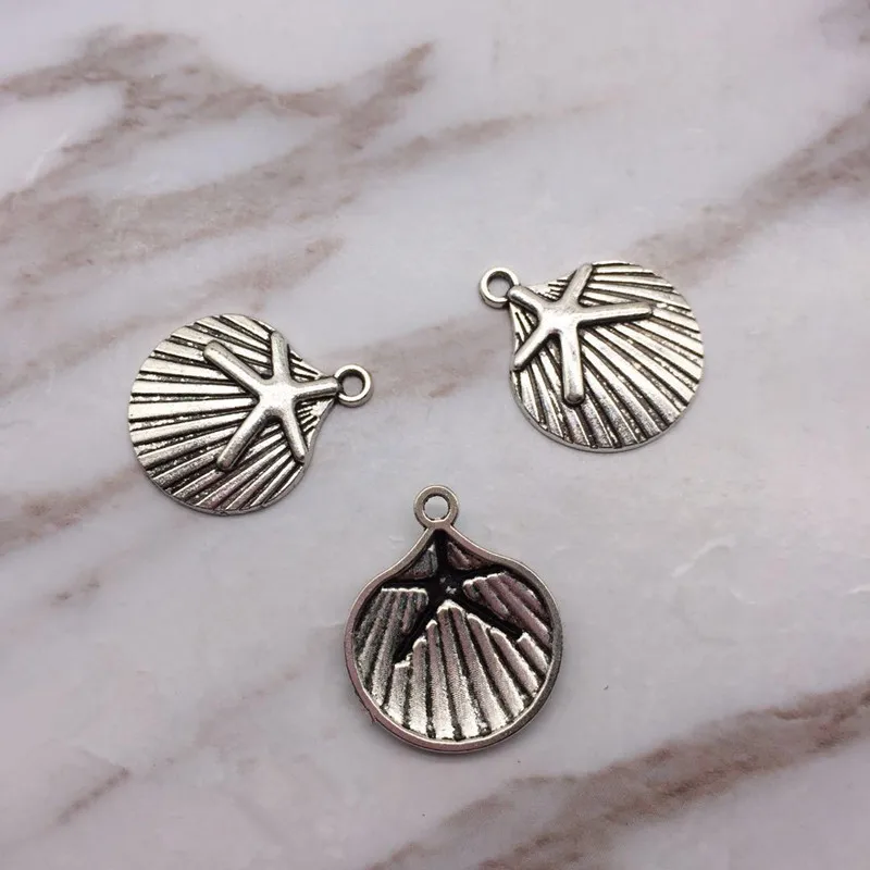 

Starfish Charms Antique Silver Tone Ocean Shell Charm Pendants ,Accessories For Making Jewelry,Jewelry Accessories